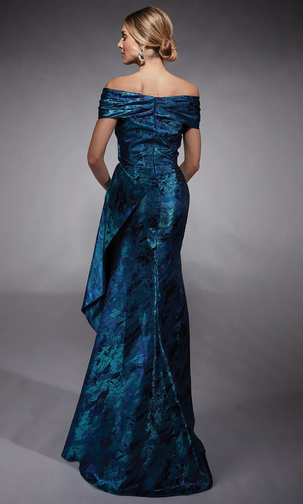 Alyce Paris 27737 - Draped Jacquard Off Shoulder Dress Mother of the Bride Dresses