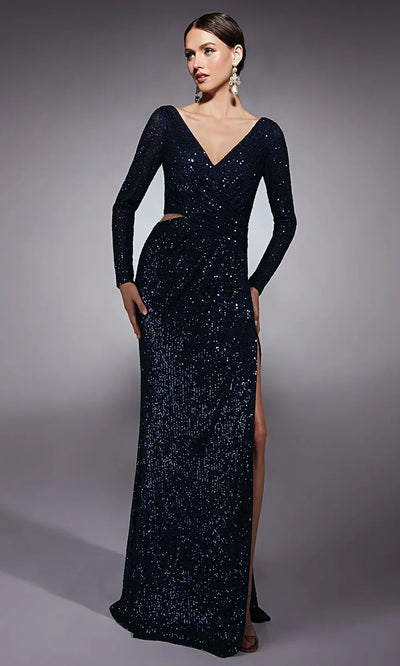 Alyce Paris 27741 - Sequin Mesh Ruched Dress with Illusion Cutout Mother of the Bride Dresses