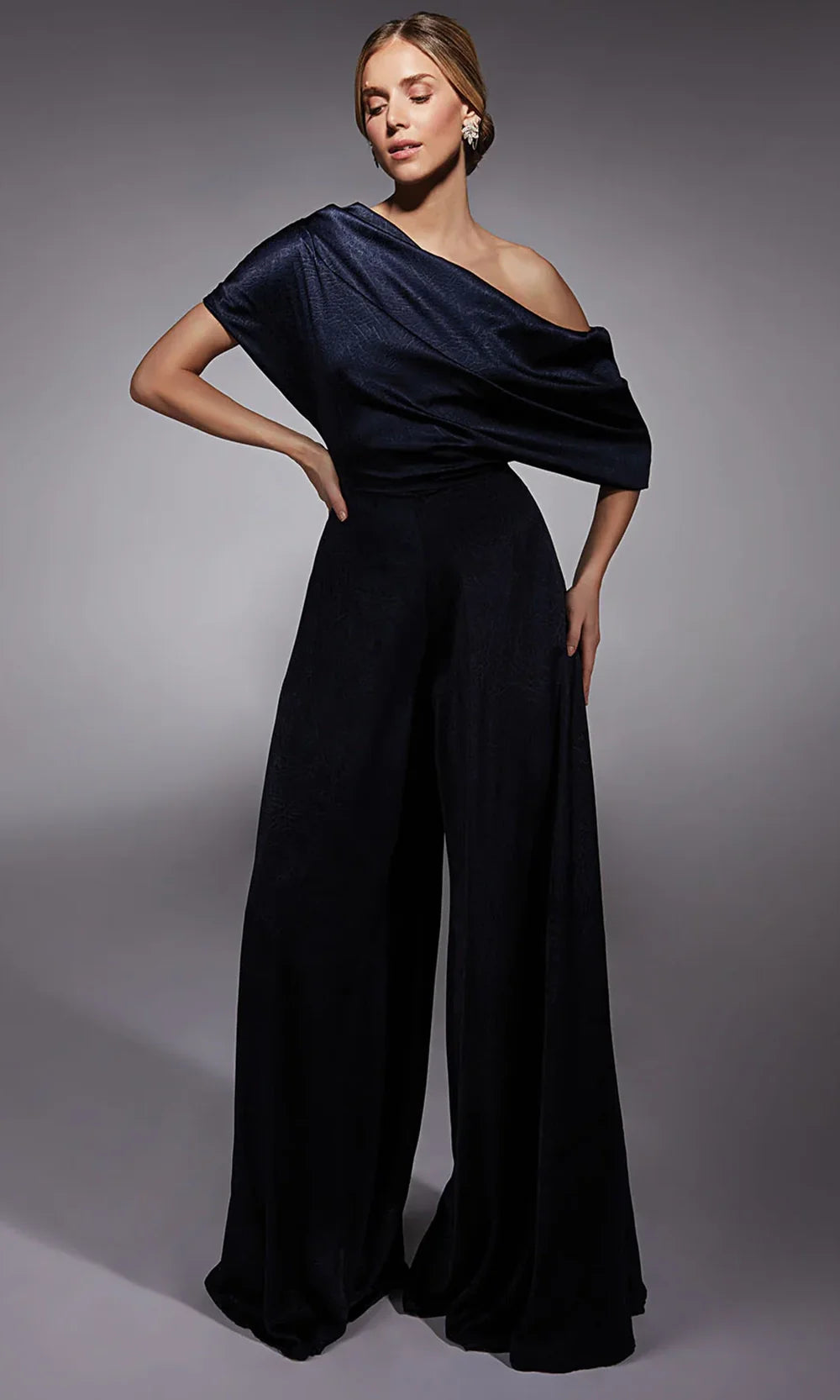 Alyce Paris 27743 - Wide-Leg Asymmetric Formal Jumpsuit Formal Pantsuits