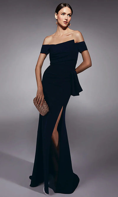 Alyce Paris 27744 - High Slit Off Shoulder Formal Dress Formal Gowns