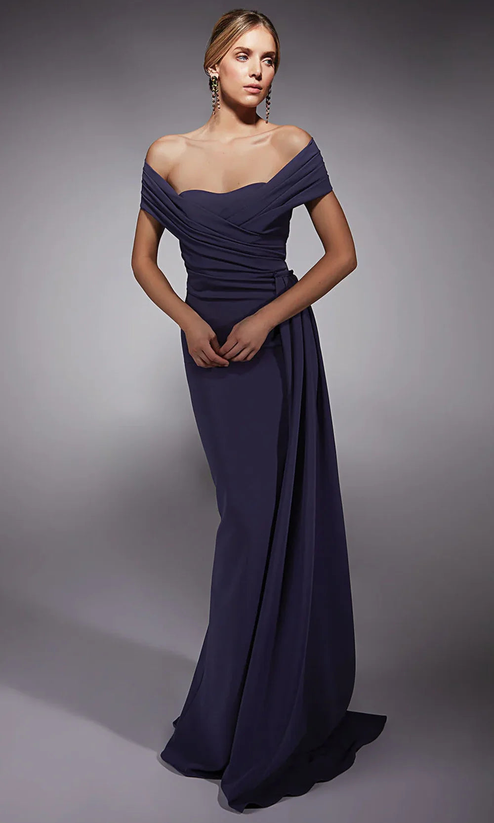 Alyce Paris 27745 - Off Shoulder Formal Dress with Side Overskirt Formal Gowns