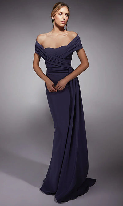 Alyce Paris 27745 - Off Shoulder Formal Dress with Side Overskirt Formal Gowns