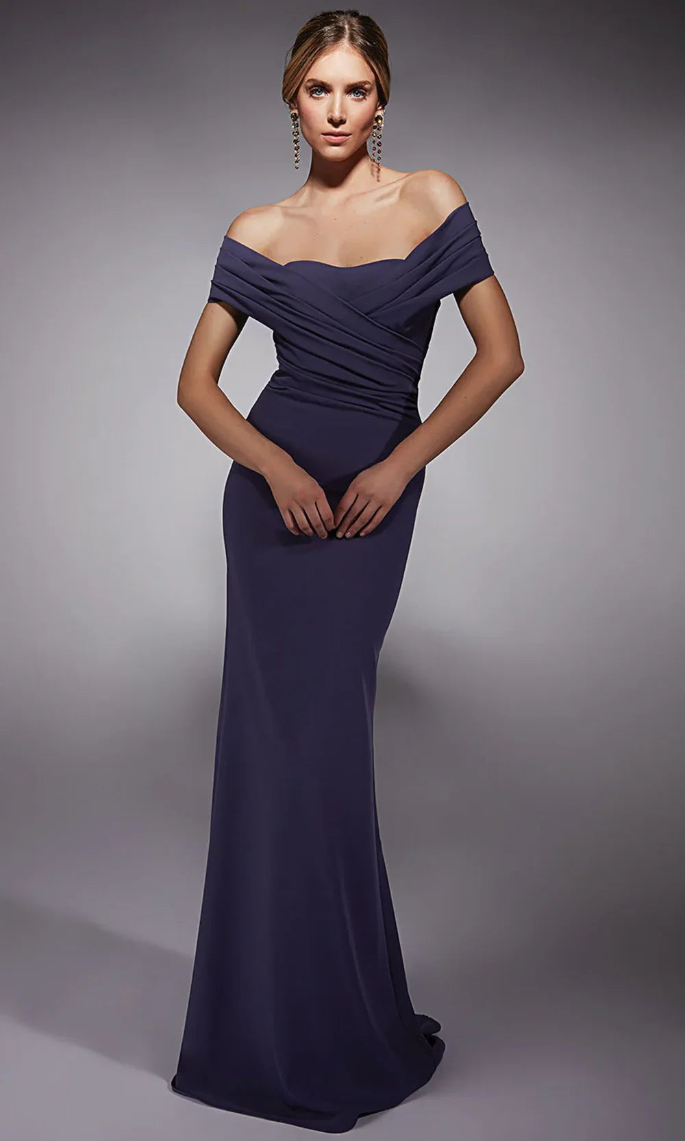 Alyce Paris 27745 - Off Shoulder Formal Dress with Side Overskirt Formal Gowns