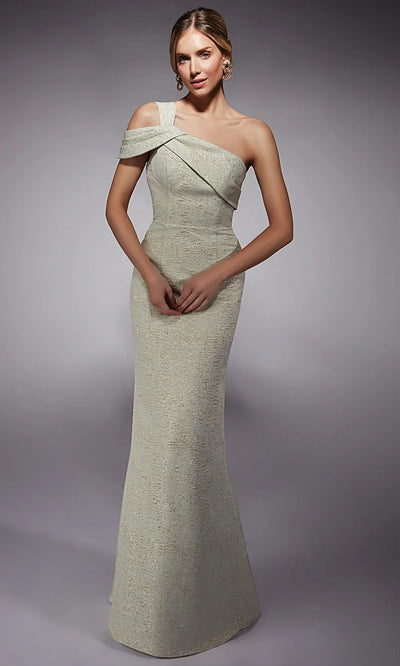 Alyce Paris 27749 - Textured Jacquard Asymmetric Dress Formal Gowns