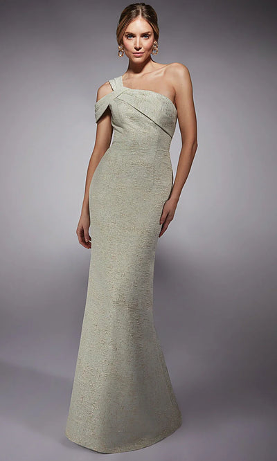 Alyce Paris 27749 - Textured Jacquard Asymmetric Dress Formal Gowns