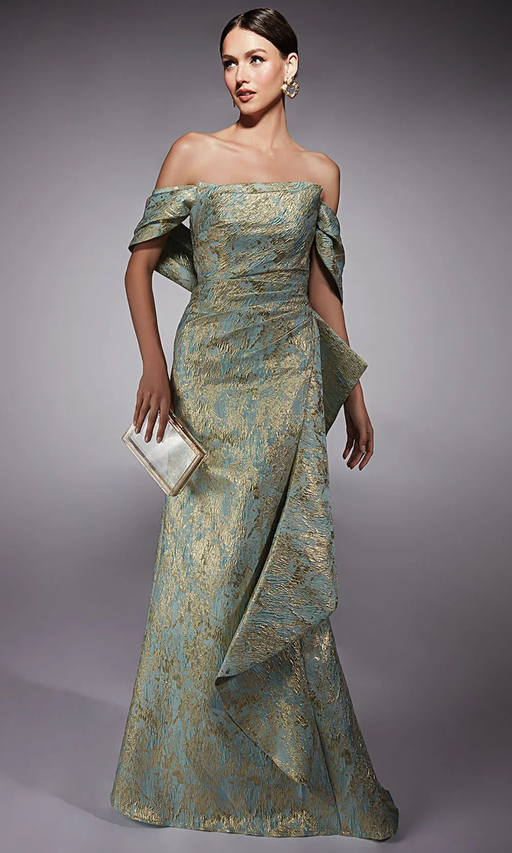 Alyce Paris 27750 - Detachable Sleeve Jacquard Mermaid Dress Prom Dresses