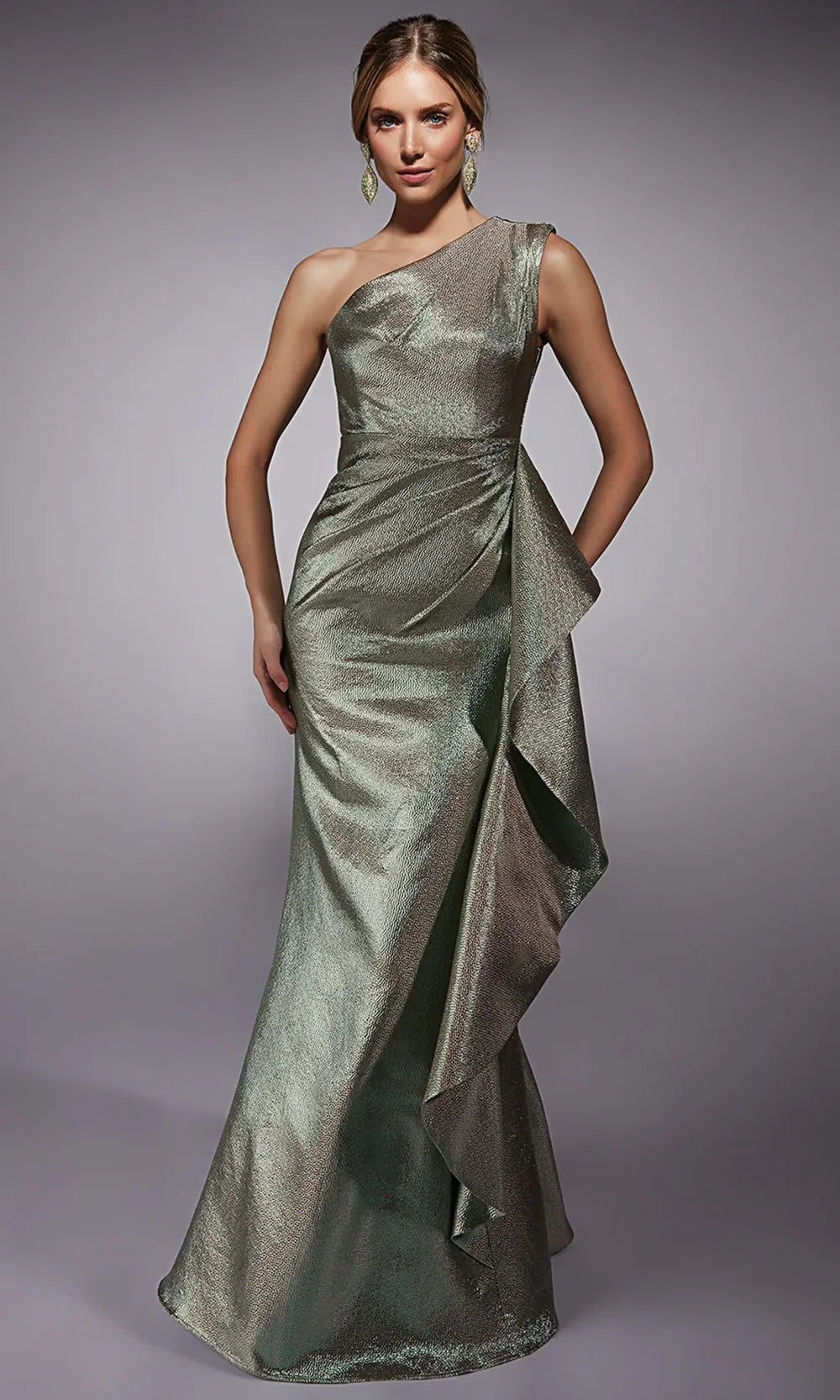 Alyce Paris 27751 - Asymmetric Neck Side Draped Formal Dress Evening Dresses