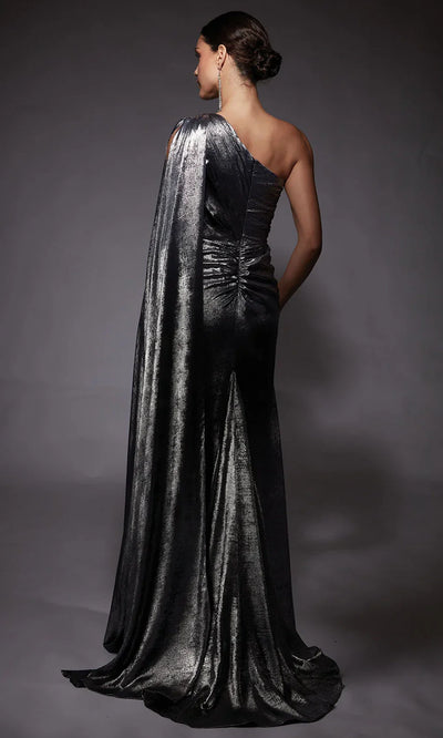 Alyce Paris 27753 - Draped Metallic Chiffon Sheath Gown Evening Dresses