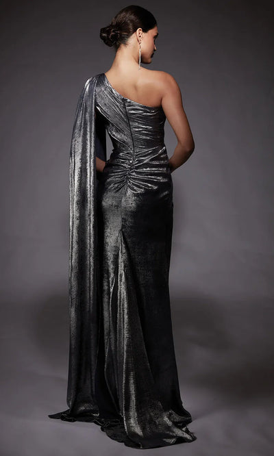 Alyce Paris 27753 - Draped Metallic Chiffon Sheath Gown Evening Dresses