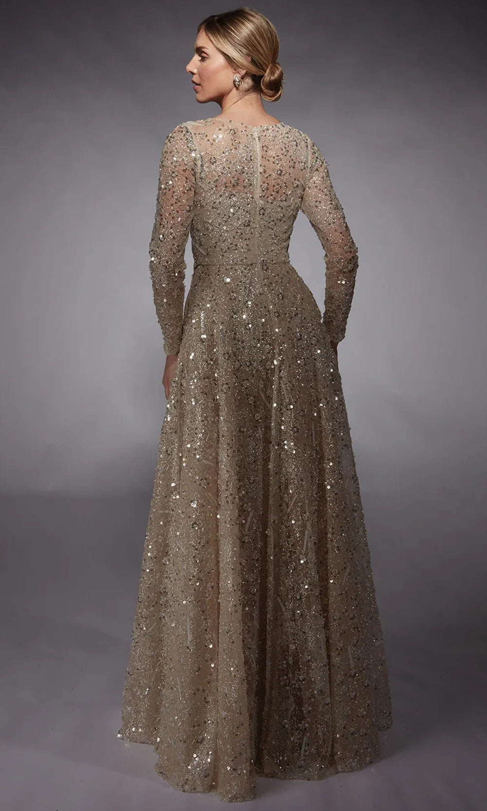 Alyce Paris 27757 - Long Sleeve Beaded Tulle Gown Mother of the Bride Dresses