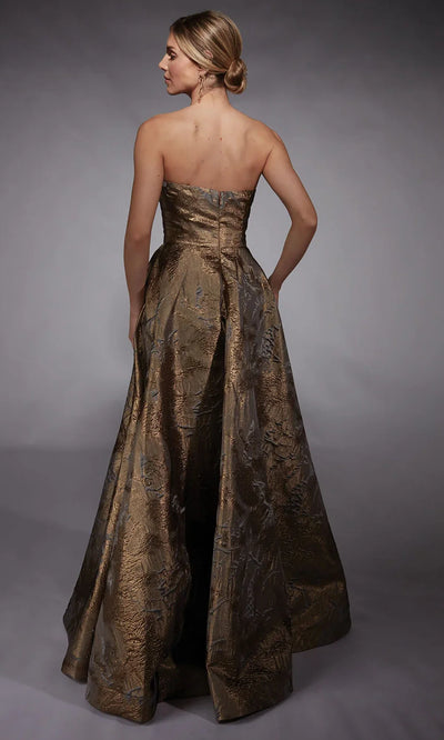 Alyce Paris 27760 - Textured A-Line Gown with Detachable Sleeve Formal Gowns