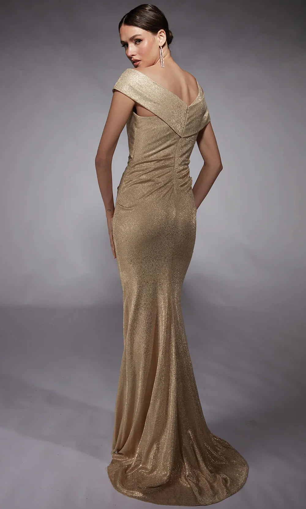 Alyce Paris 27762 - Metallic Jersey Asymmetric Sheath Dress Evening Dresses