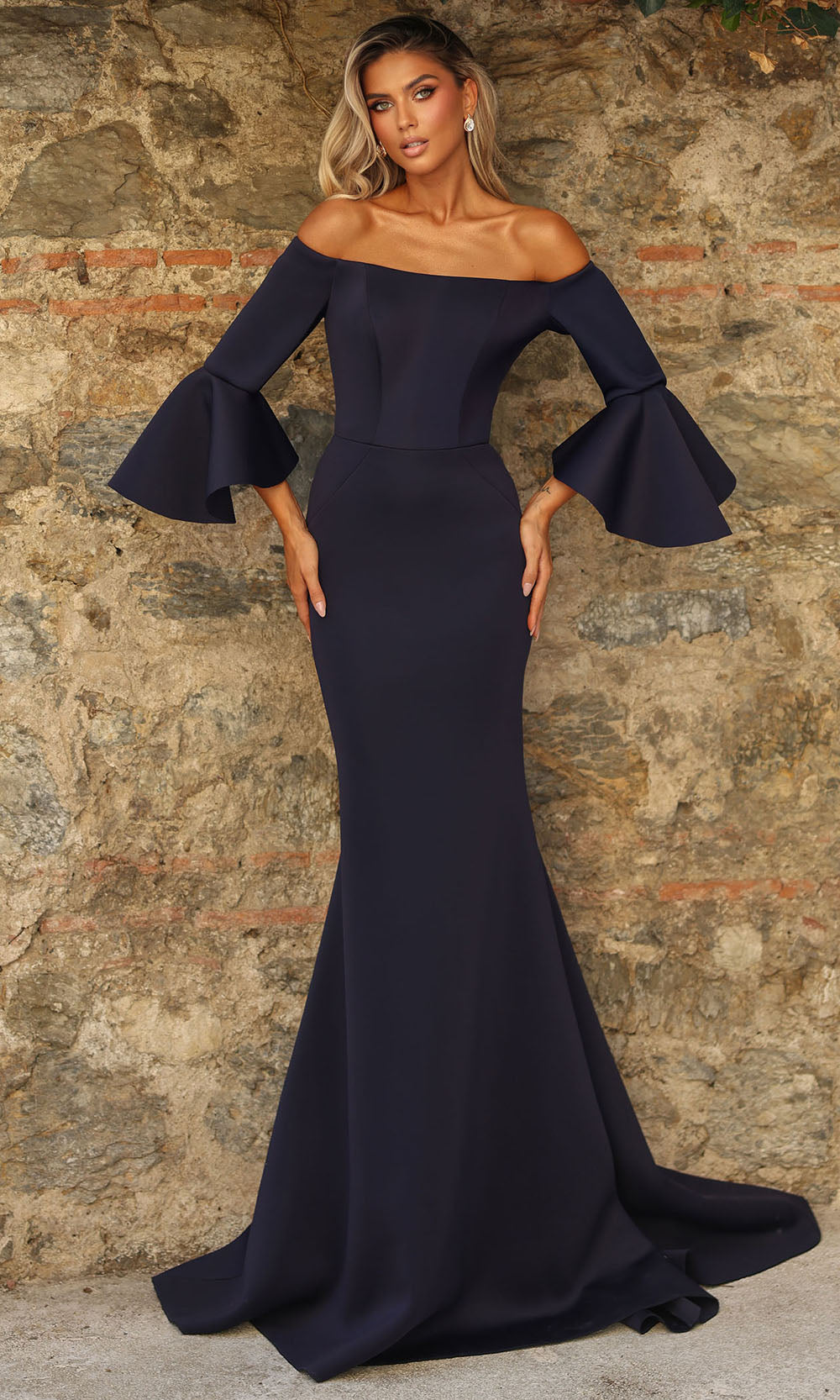 Alyce Paris 27777 - Elegant Fitted Evening Dress with Dramatic Sleeves Mother of the Bride Dresses