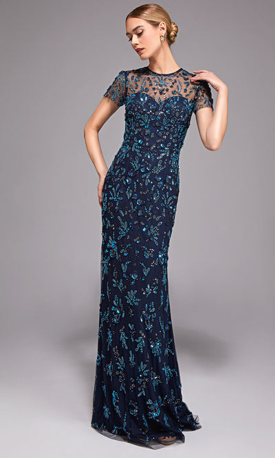 Alyce Paris 27789 - Keyhole Back Short Sleeve Long Gown Mother of the Bride Dresses
