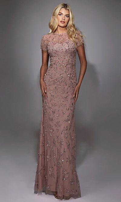 Alyce Paris 27789 - Keyhole Back Short Sleeve Long Gown Mother of the Bride Dresses