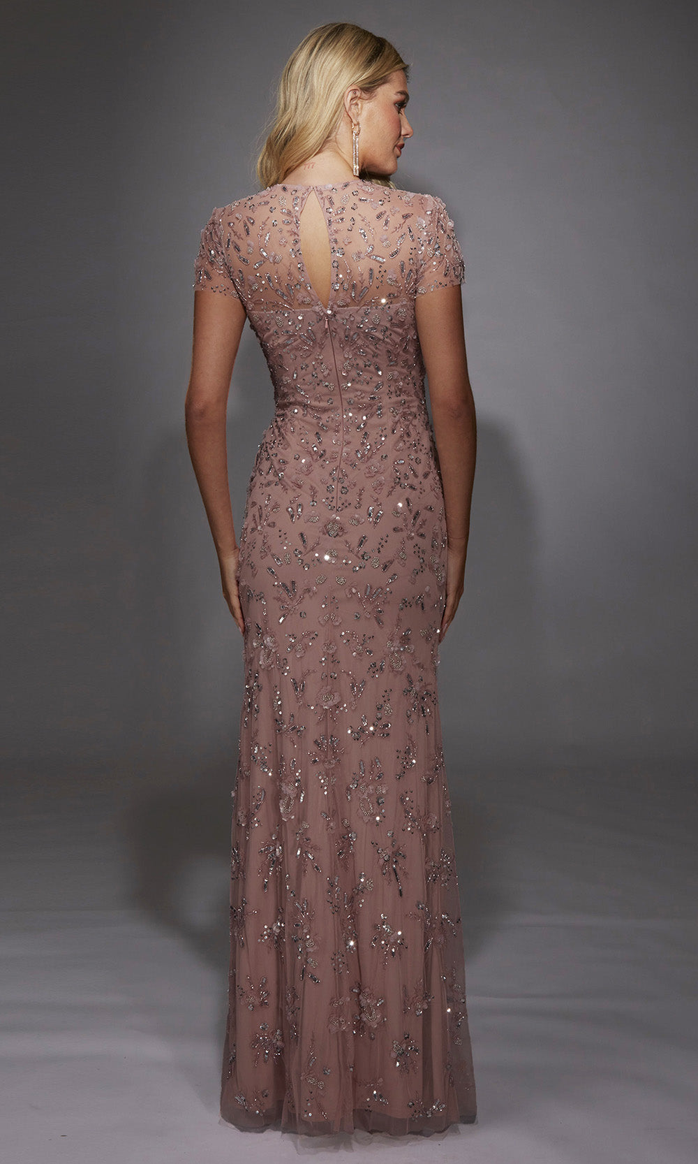 Alyce Paris 27789 - Keyhole Back Short Sleeve Long Gown Mother of the Bride Dresses