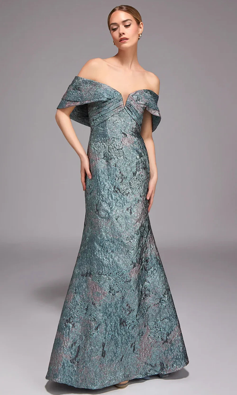 Alyce Paris 27794 - Foldover Bodice Textured Formal Dress Mother of the Bride Dresses