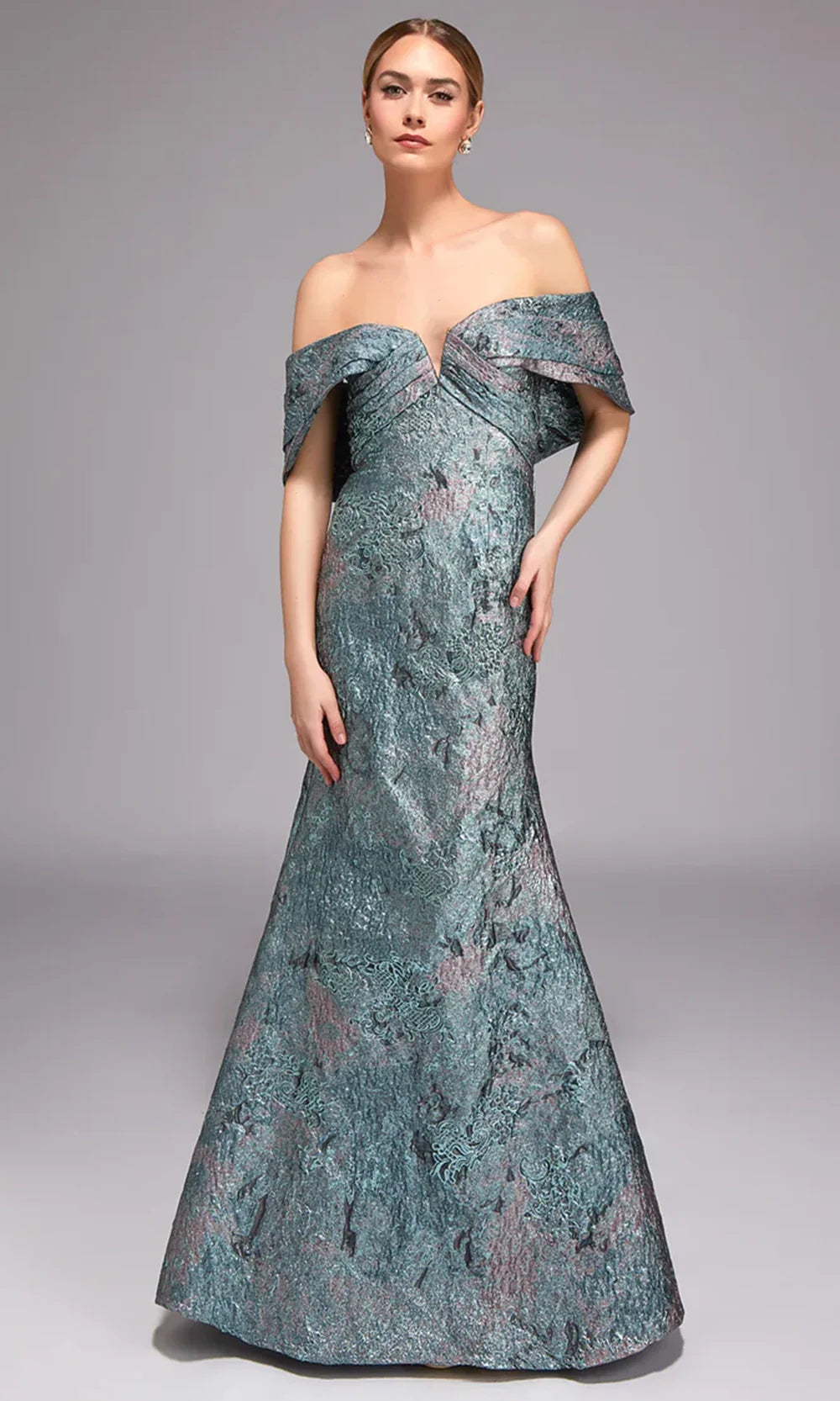 Alyce Paris 27794 - Foldover Bodice Textured Formal Dress Mother of the Bride Dresses