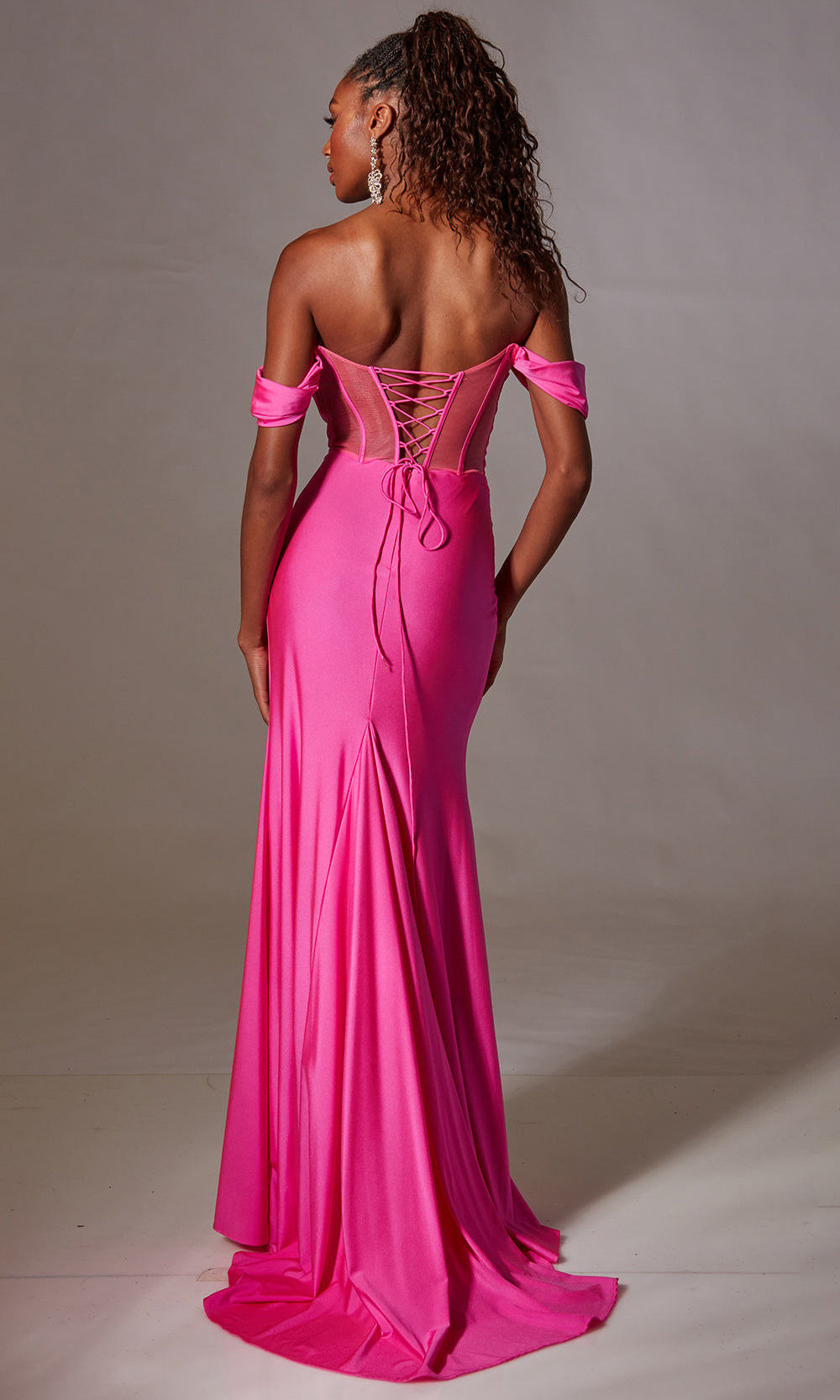 Aerie Couture 277 - Ruched Evening Gown with Lace Up Back Prom Dresses