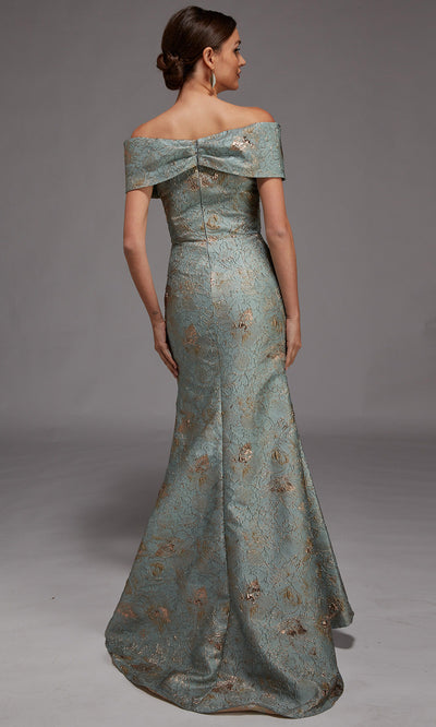 Alyce Paris 27802 - Folded Off Shoulder Textured Evening Gown Formal Gowns
