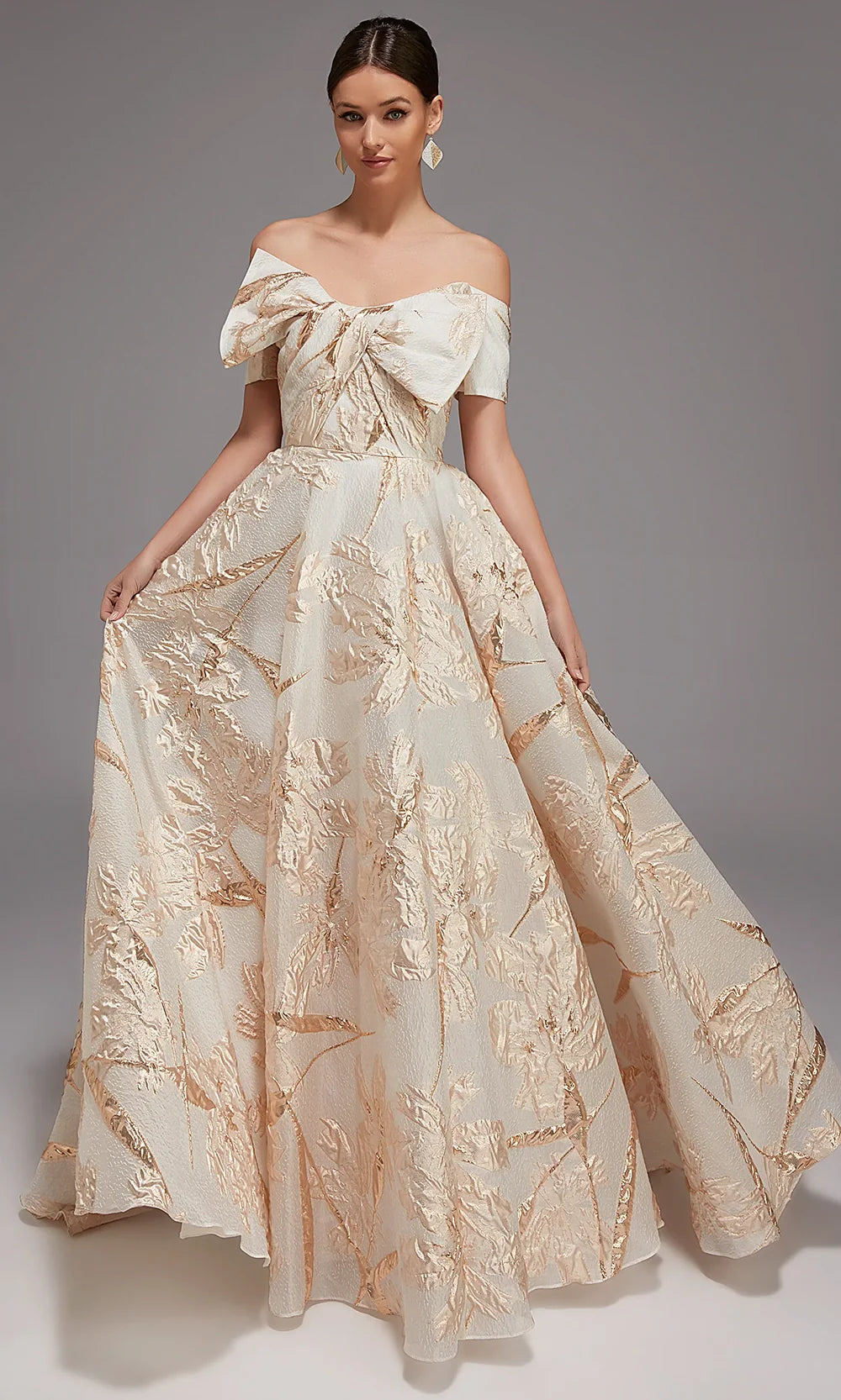 Alyce Paris 27804 - Ruffled Bodice Metallic Ball Gown Mother of the Bride Dresses