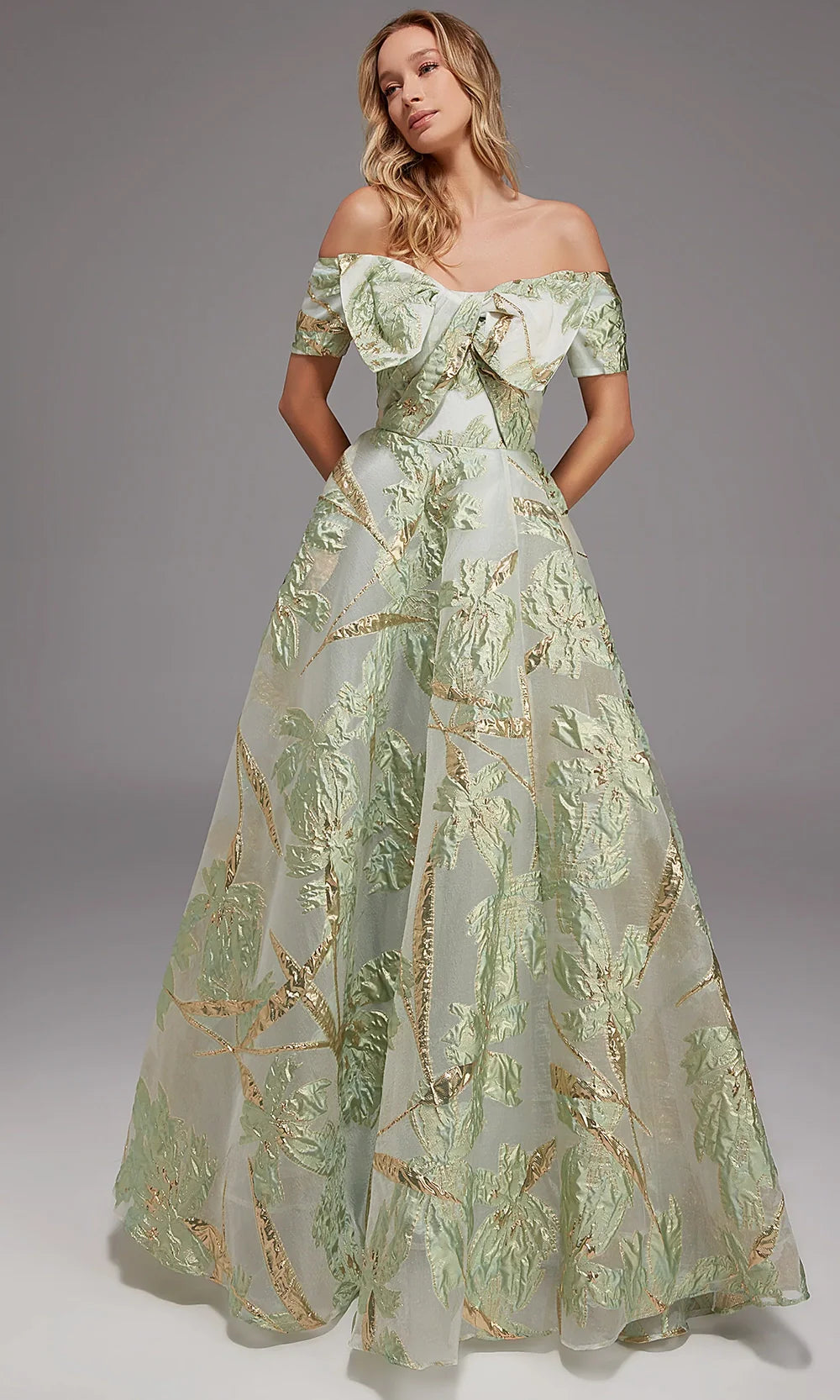 Alyce Paris 27804 - Ruffled Bodice Metallic Ball Gown Mother of the Bride Dresses