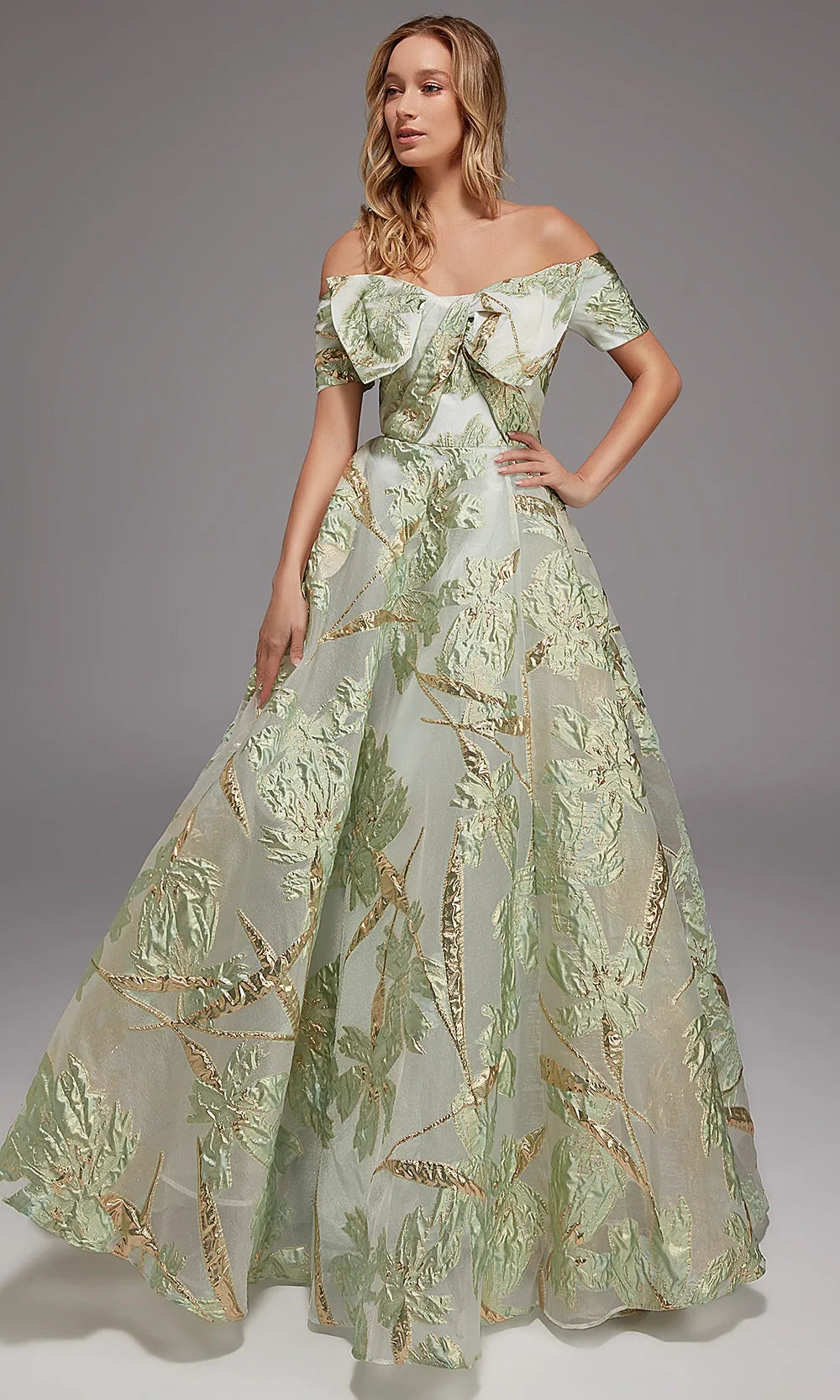 Alyce Paris 27804 - Ruffled Bodice Metallic Ball Gown Mother of the Bride Dresses