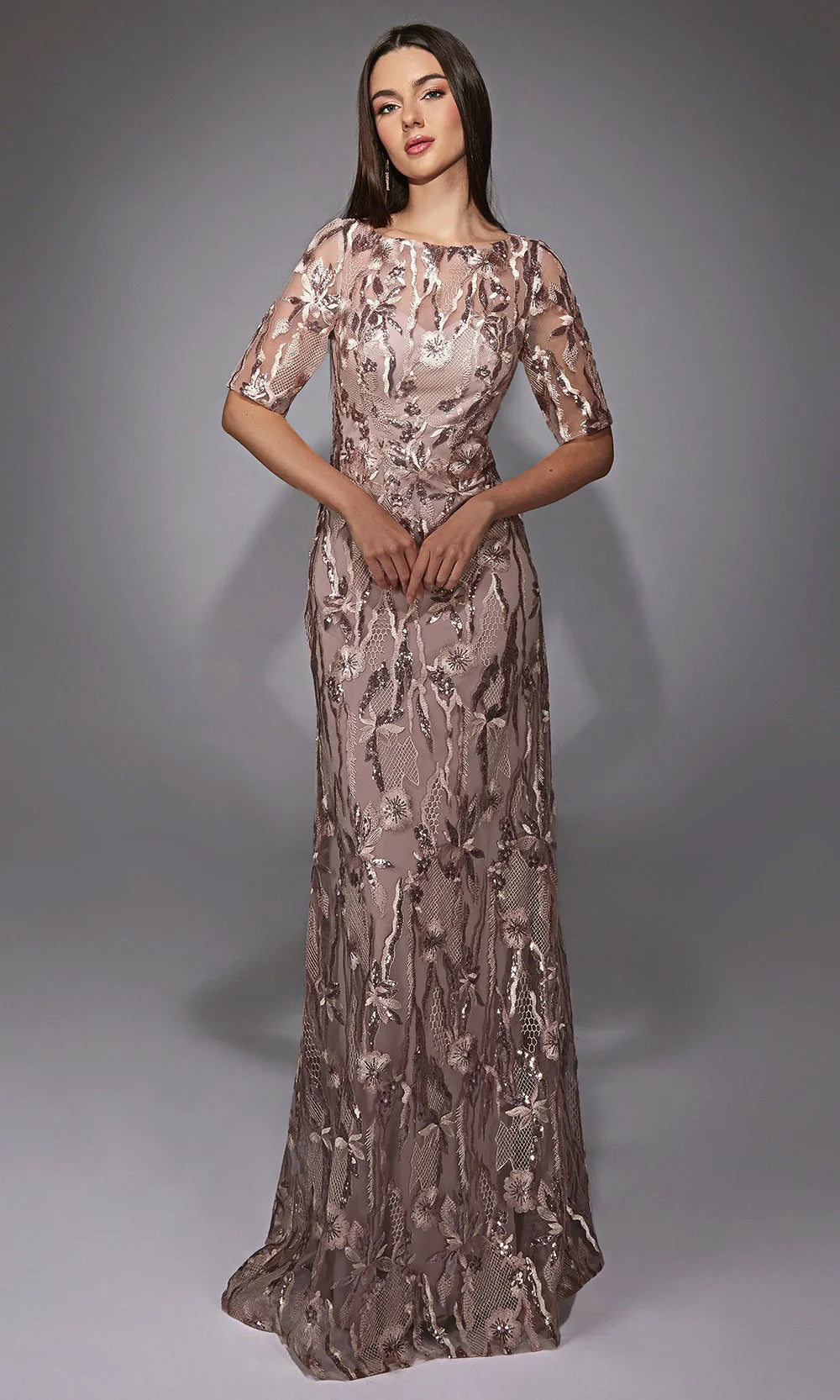 Alyce Paris 27819 - Elegant Beaded Short Sleeve Evening Dress Mother of the Bride Dresses