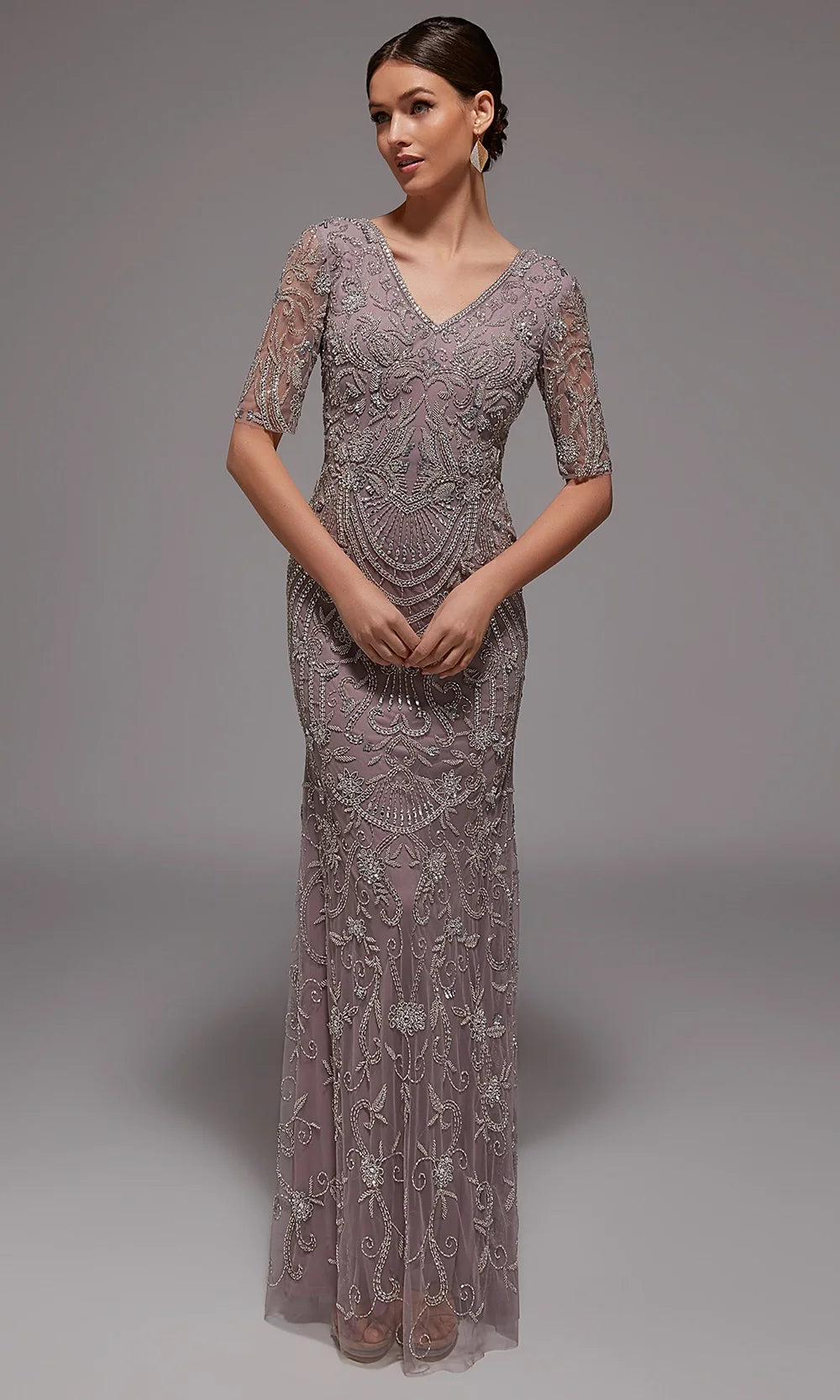 Alyce Paris 27824 - Embroidered Fitted Evening Dress Mother of the Bride Dresses