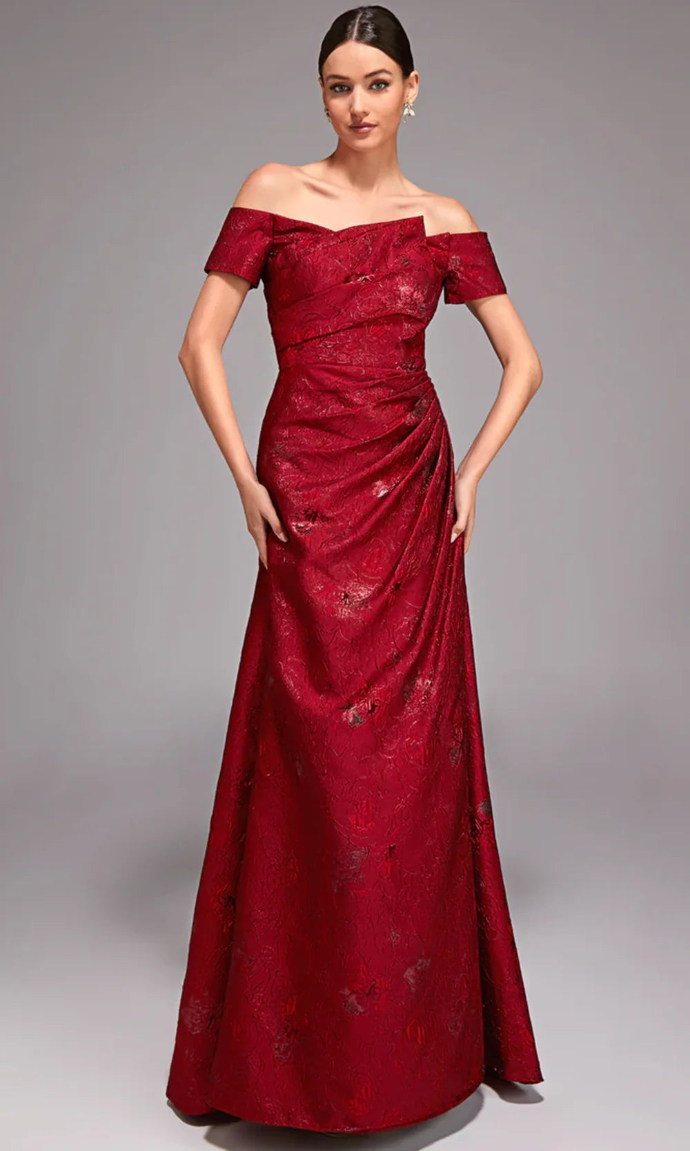 Alyce Paris 27828 - Jacquard Off-Shoulder Gown