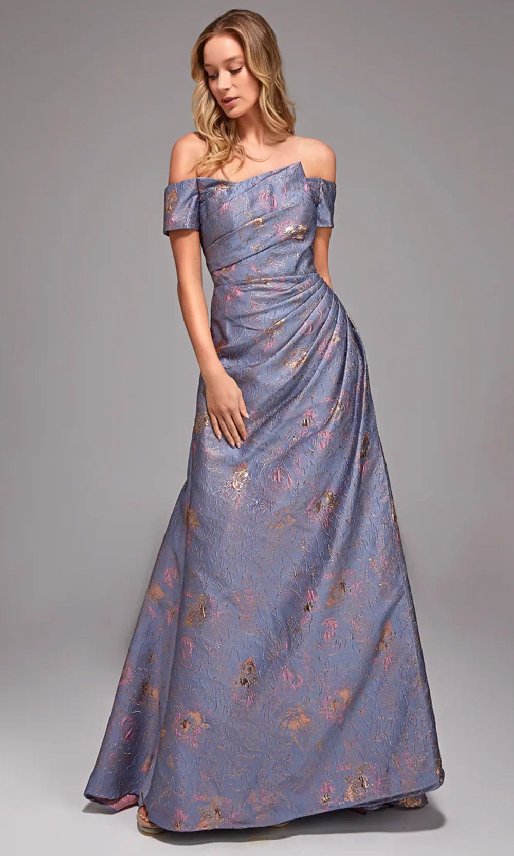 Alyce Paris 27828 - Jacquard Off-Shoulder Gown