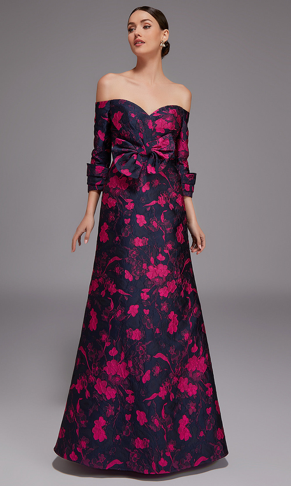 Alyce Paris 27842 - Bateau Neck Applique Gown with Slit Formal Gowns