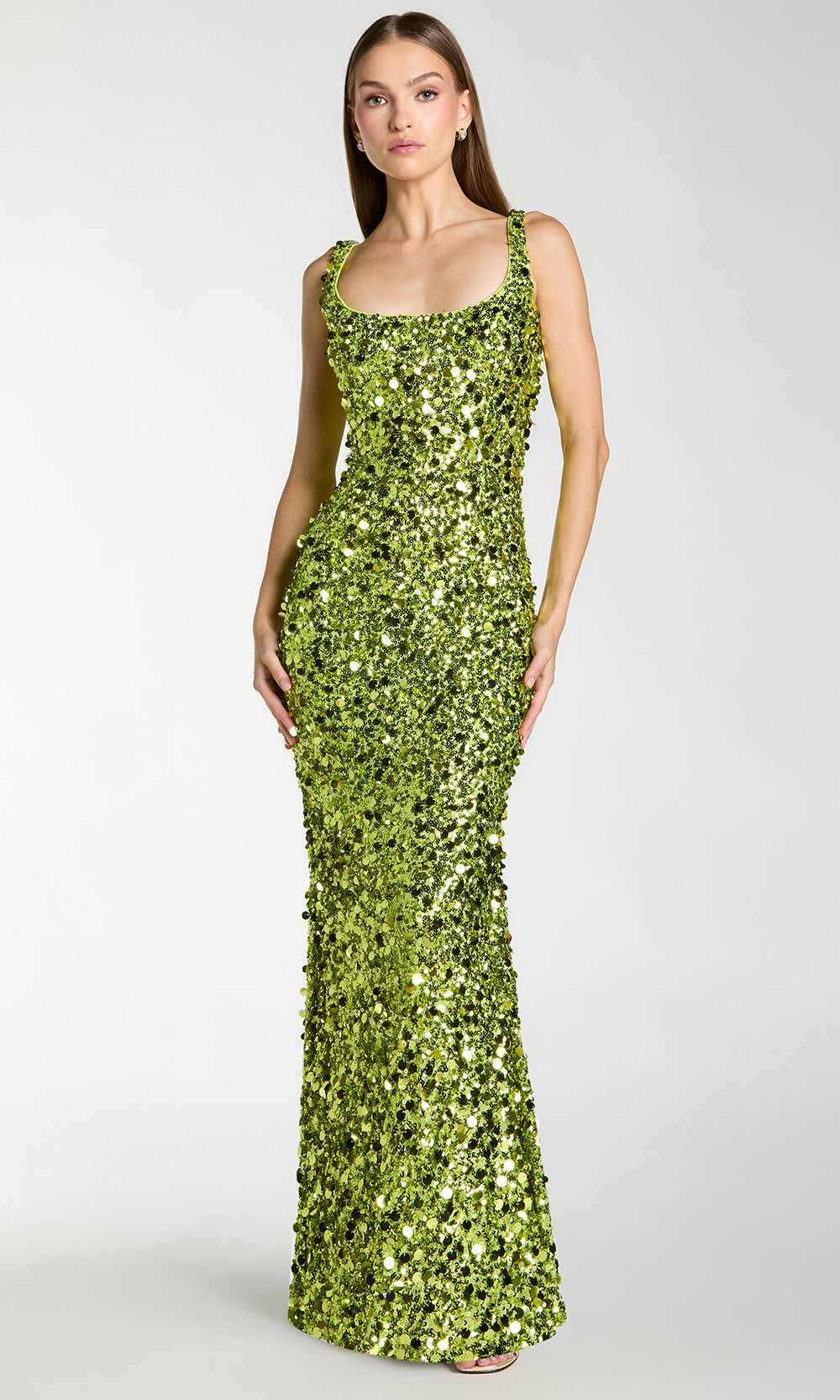 Mac Duggal 27838 - Sequin Embellished Fitted Scoop Dress Prom Dresses in Green