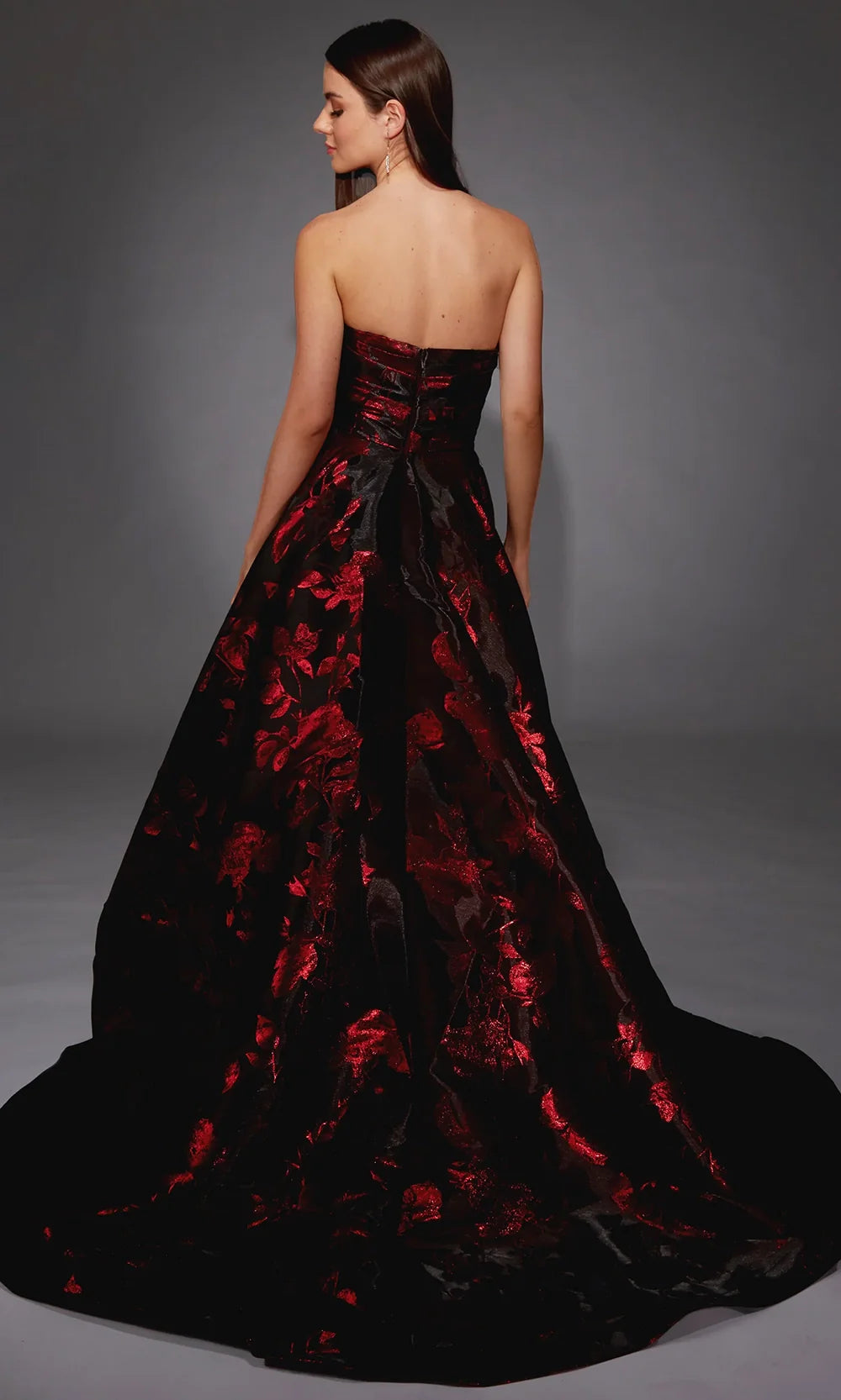 Alyce Paris 27862 - Floral Jacquard Ball Gown with Train Ball Gowns