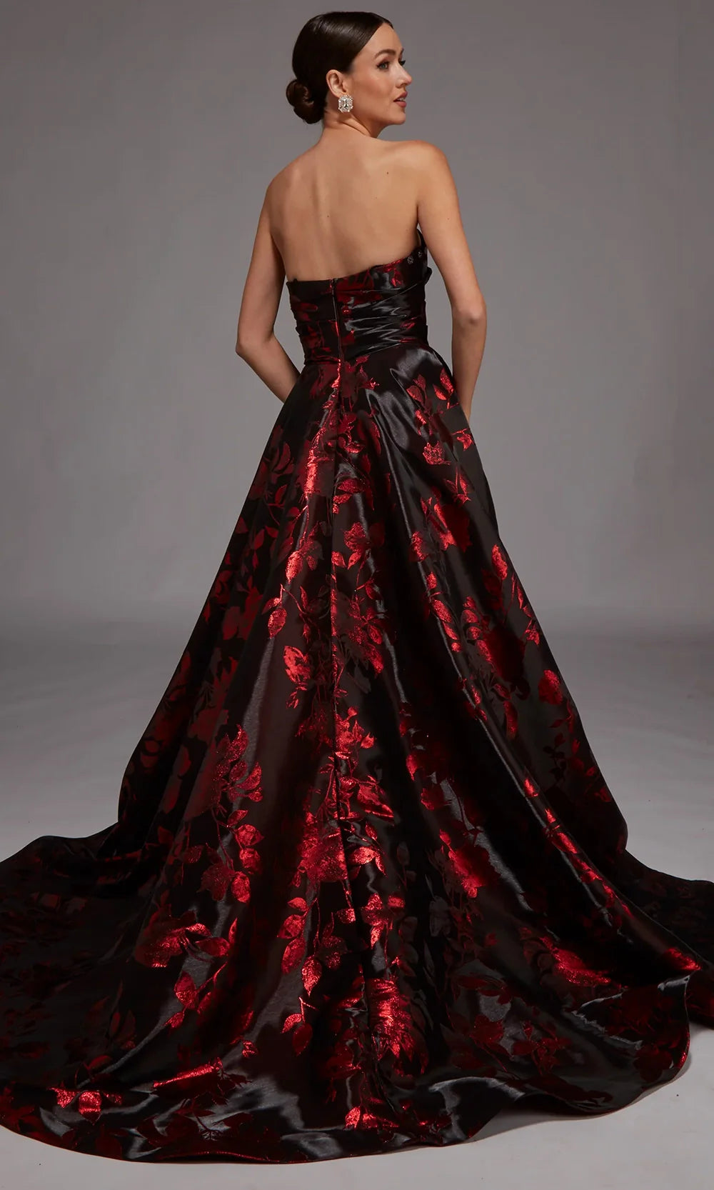 Alyce Paris 27862 - Floral Jacquard Ball Gown with Train Ball Gowns