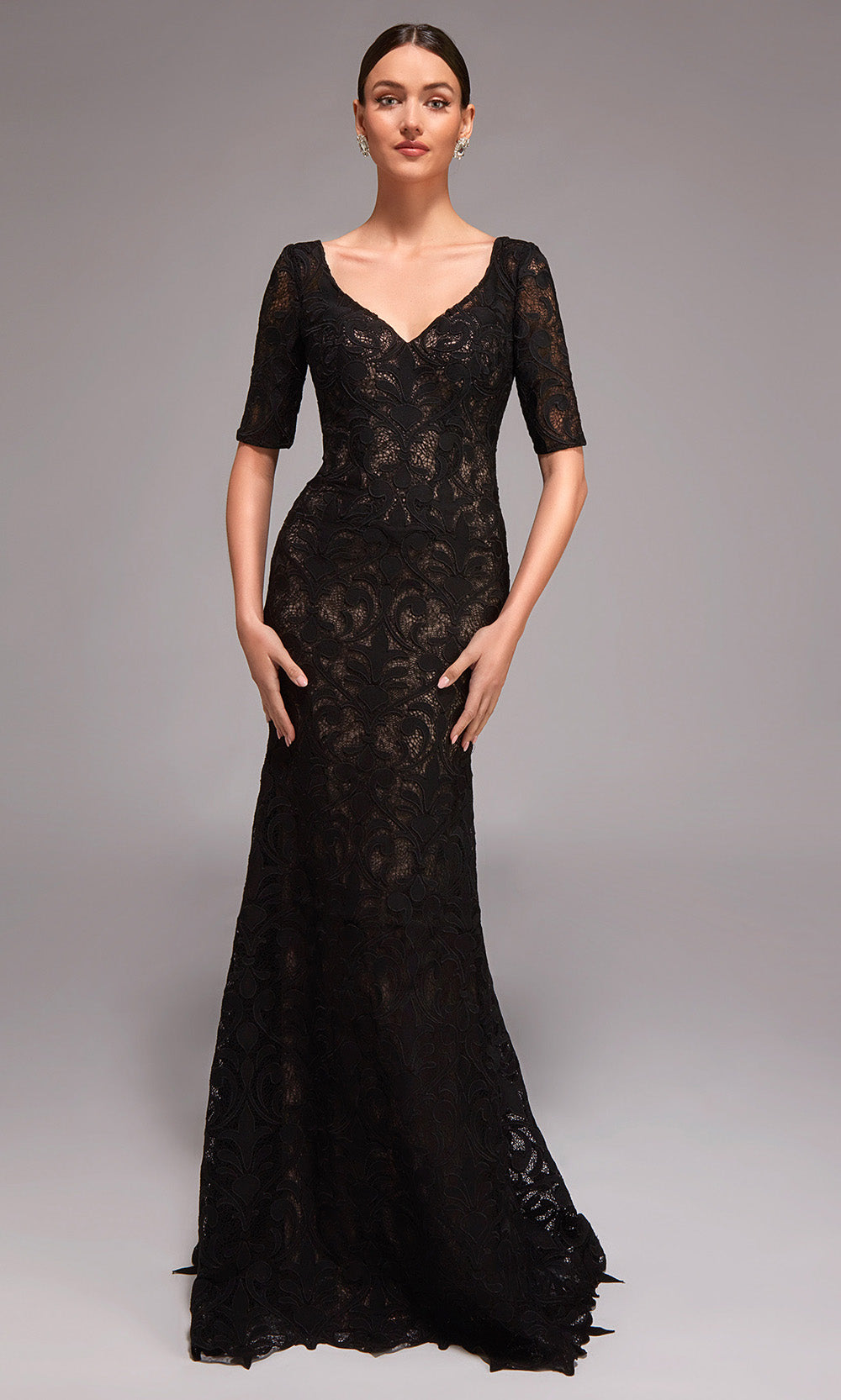 Alyce Paris 27871 - Lace Short Sleeve V-Back Gown Mother of the Bride Dresses