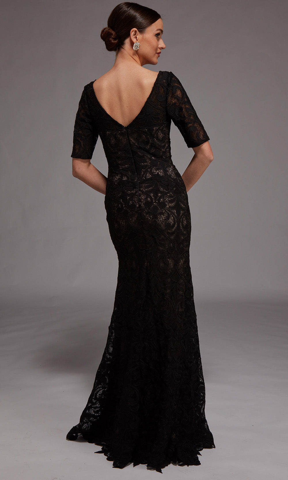 dark grey lace dress WHAMVOX Dark Grey Women Lace Dress for Wedding Party Made of Premium Lace and Cotton Comfortable Elastic Fit Short Prom Dress Size XL