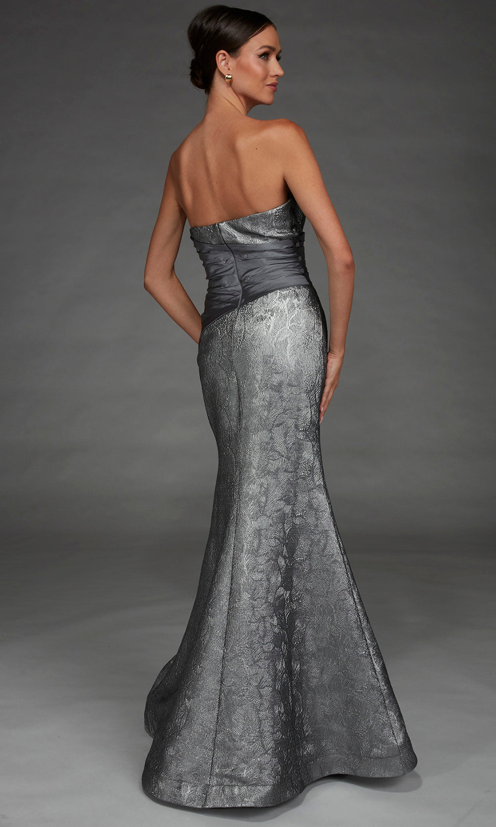 Alyce Paris 27881 - Strapless Textured Mermaid Long Gown Special Occasion Dress in Silver  