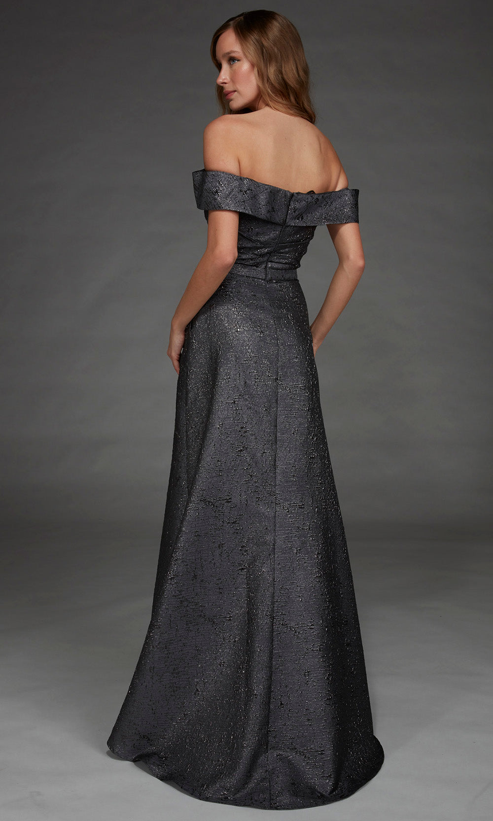 Alyce Paris 27882 - A-Line Skirt Sweetheart Textured Gown Evening Dresses in Gray  