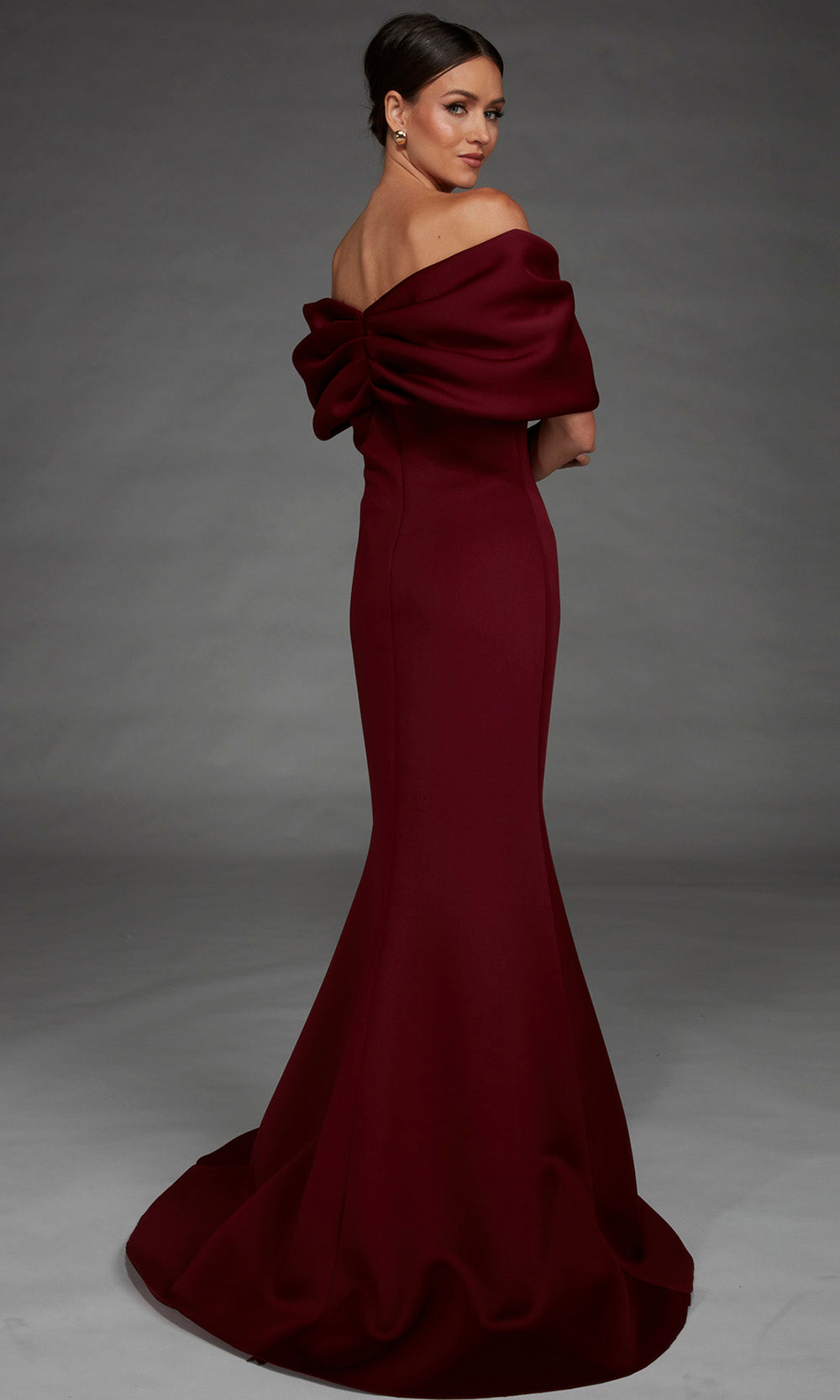 Alyce Paris 27883 - Crystal Accent Draped Sleeve Evening Gown Special Occasion Dress in Red  