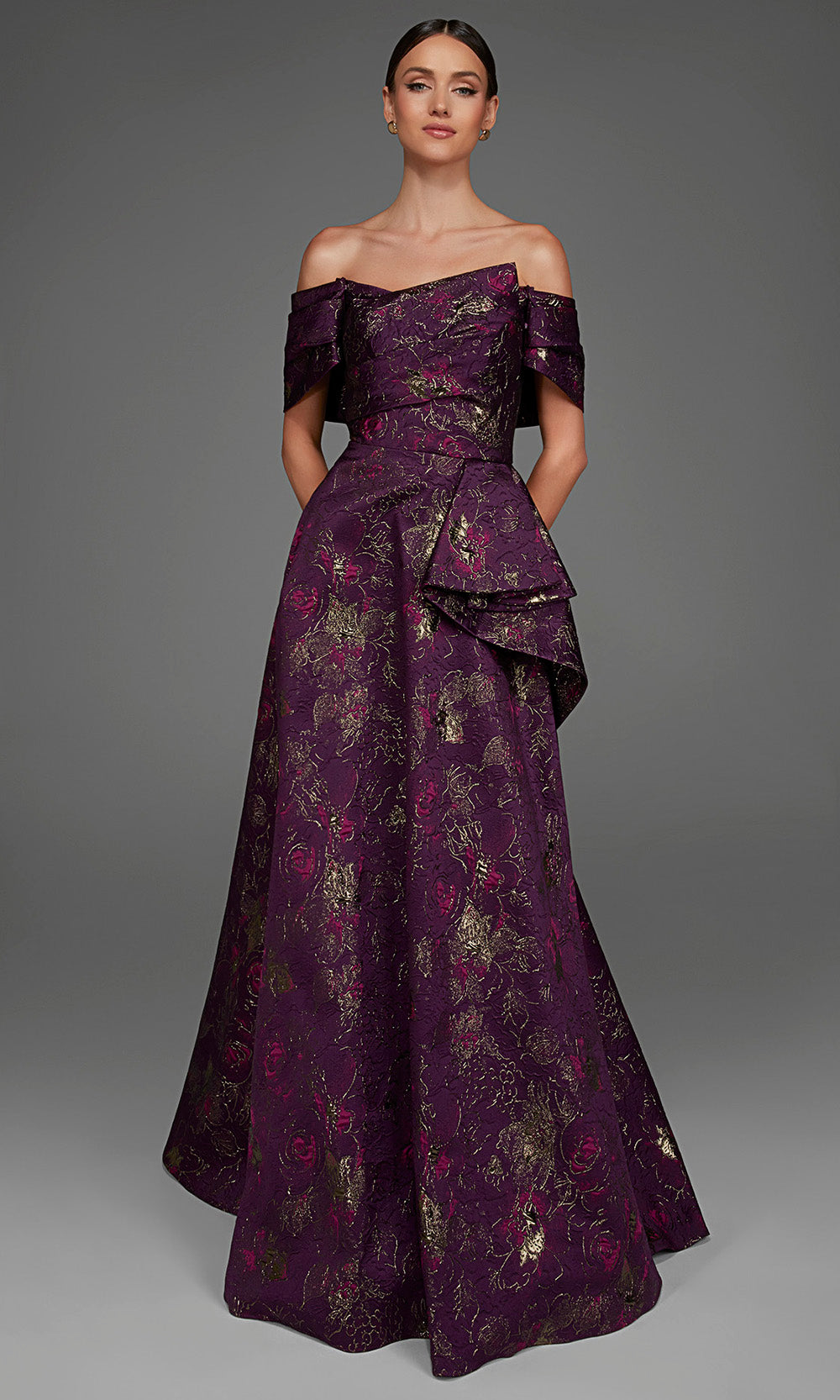 Alyce Paris 27893 - Strapless Textured Evening Gown Mother of the Bride Dresses in Purple  