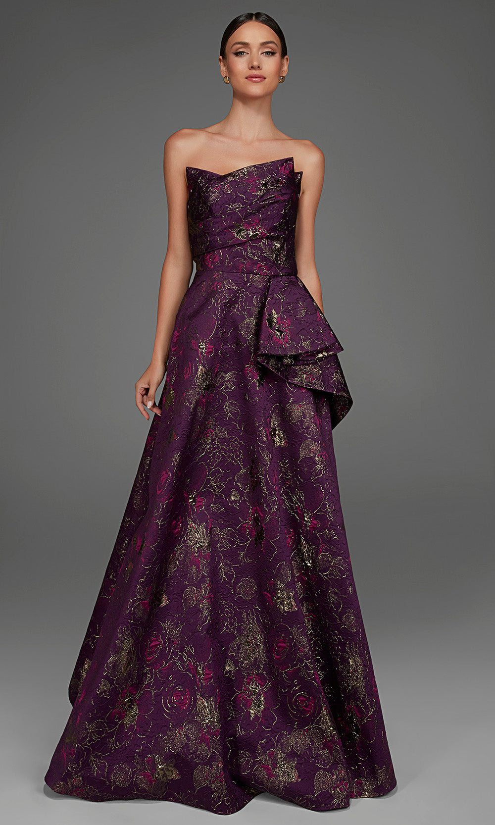 Alyce Paris 27893 - Strapless Textured Evening Gown Mother of the Bride Dresses in Purple  