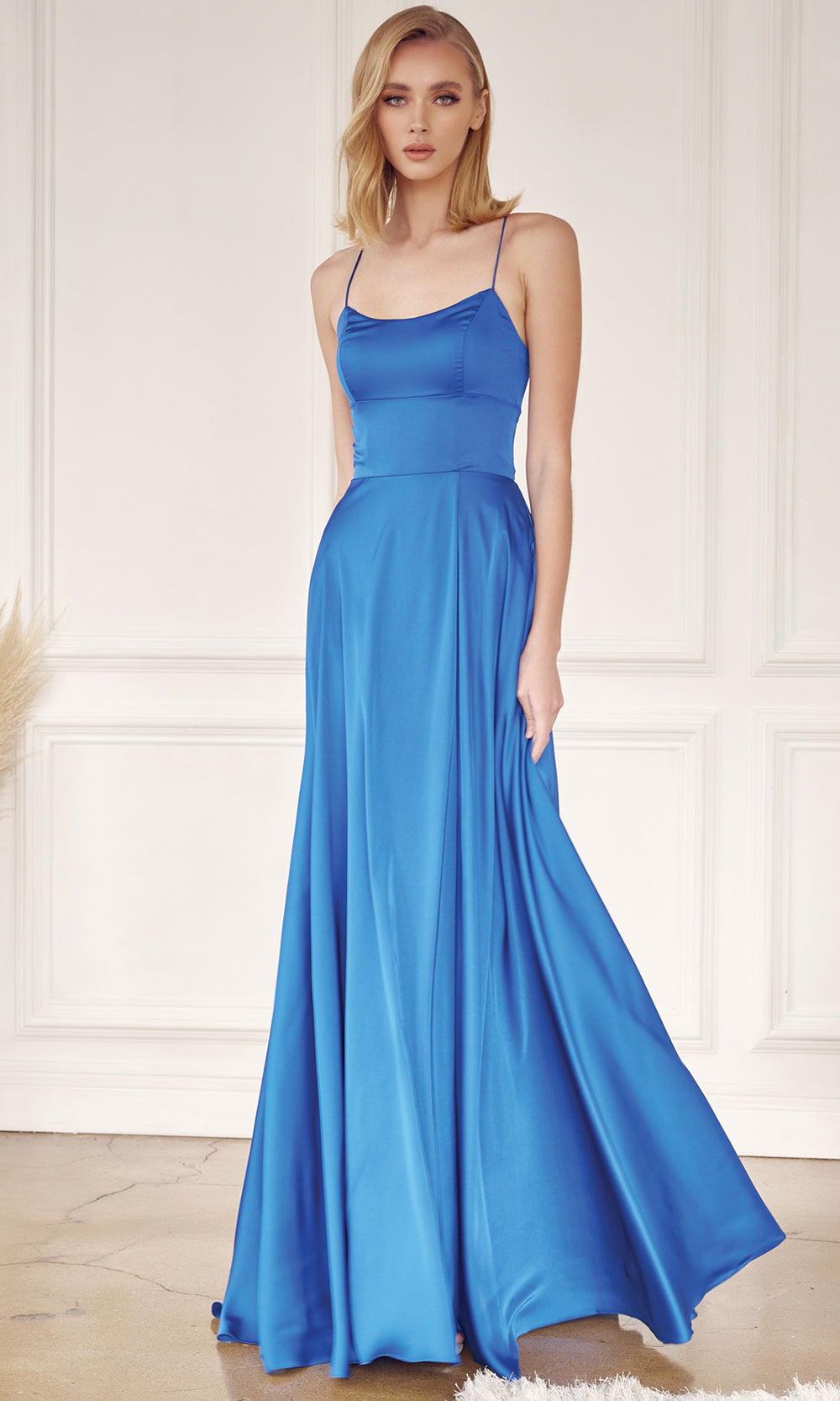 Juliet Dresses 278 - Lace-Up Back Sleeveless Gown with Pockets Prom Dresses