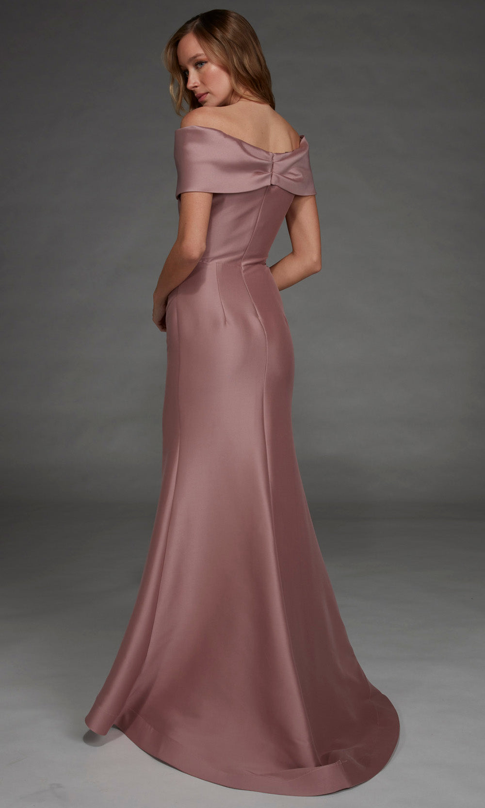 Alyce Paris 27908 - Off Shoulder Sleek Sheath Long Gown Special Occasion Dress in Pink  