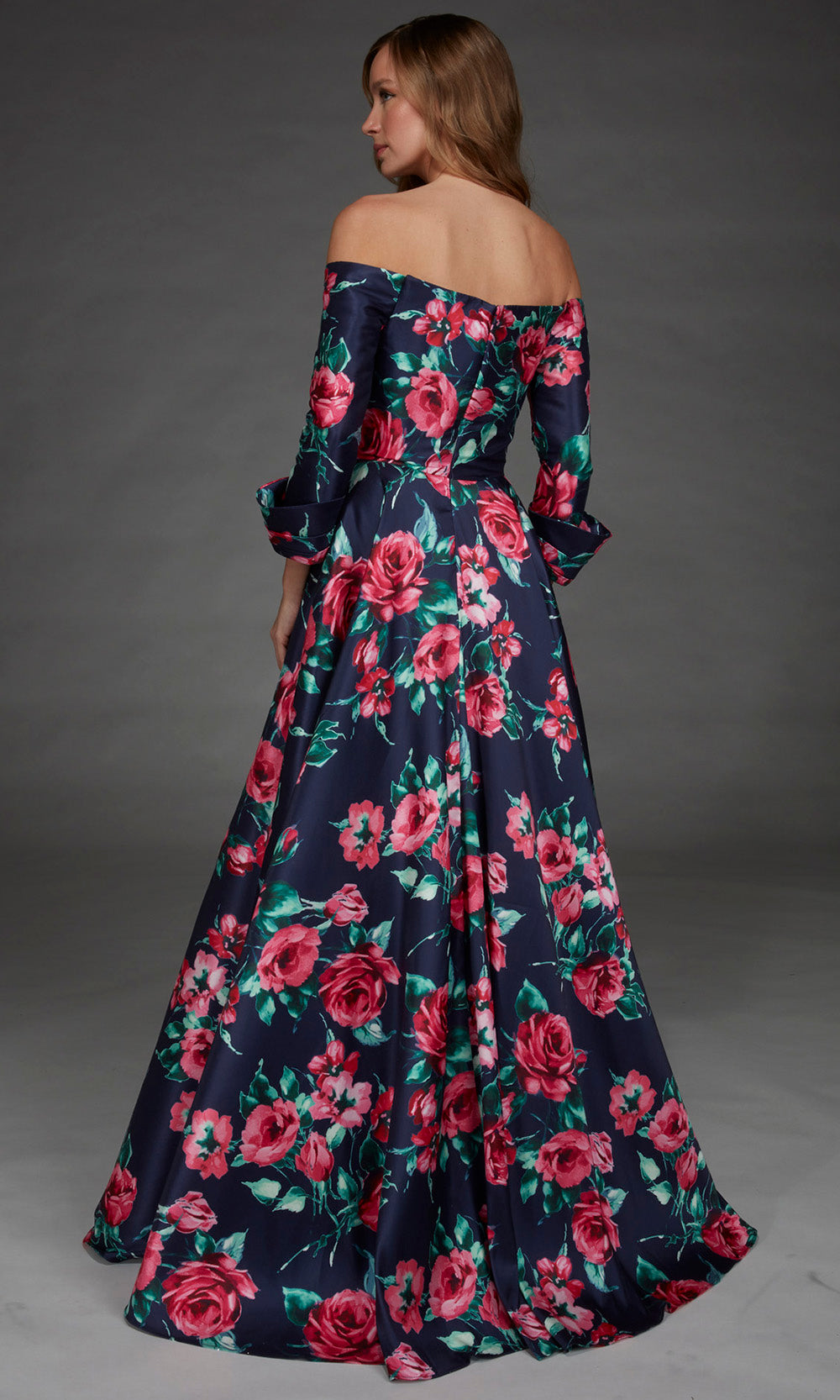 Alyce Paris 27910 - Off Shoulder Sweetheart Floral Gown Evening Dresses in Blue  