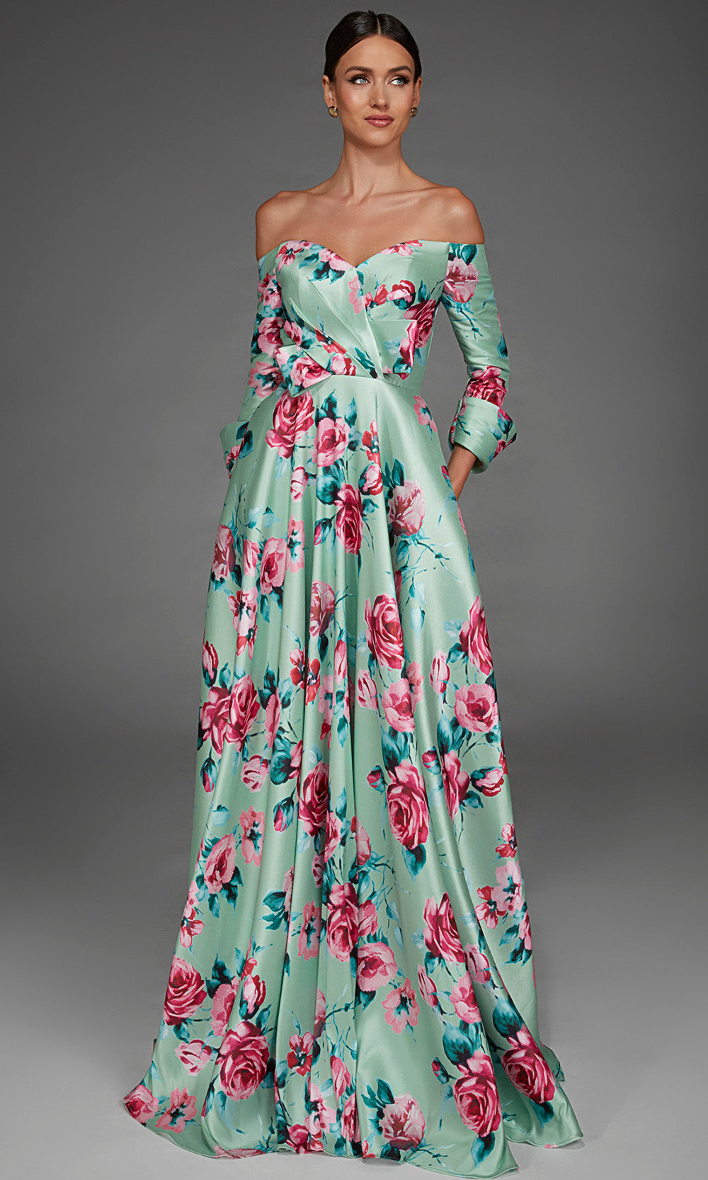 Alyce Paris 27910 - Off Shoulder Sweetheart Floral Gown Evening Dresses