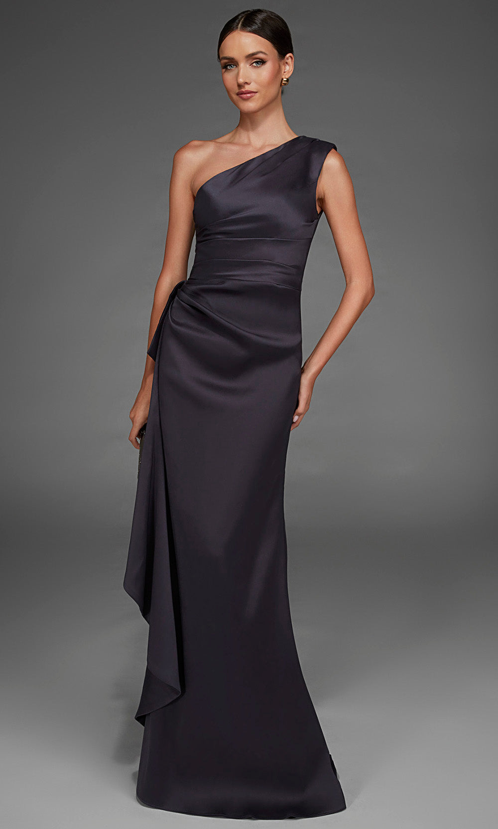 Alyce Paris 27913 - Sleeveless Asymmetric Fitted Gown Special Occasion Dress in In Gray 