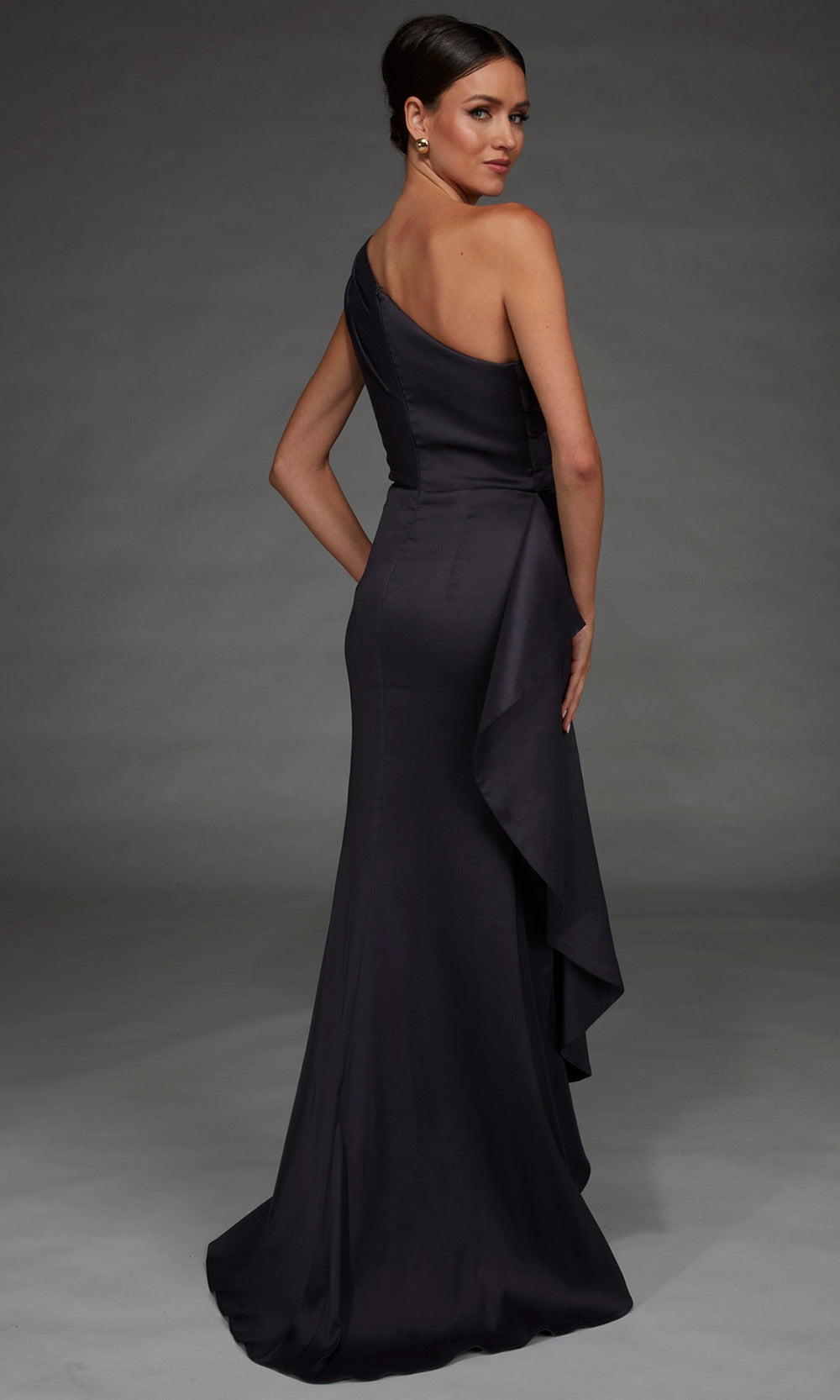 Alyce Paris 27913 - Sleeveless Asymmetric Fitted Gown Special Occasion Dress in In Gray 