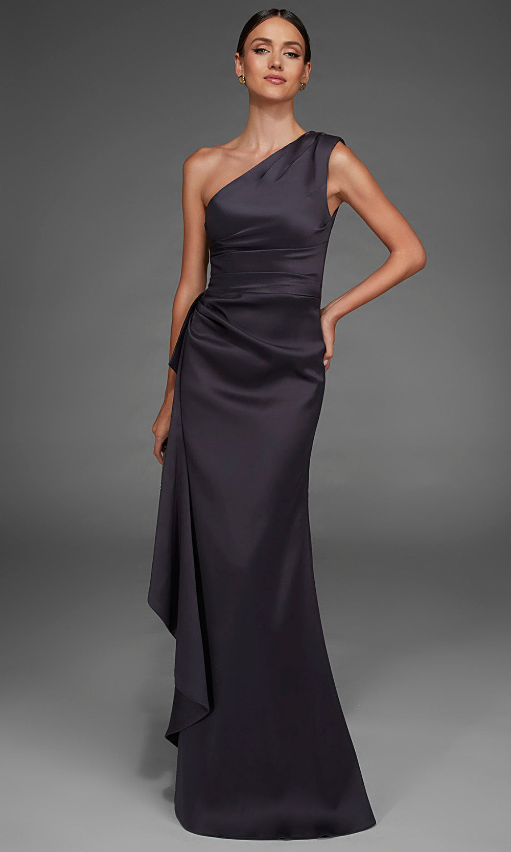 Alyce Paris 27913 - Sleeveless Asymmetric Fitted Gown Special Occasion Dress in In Gray 