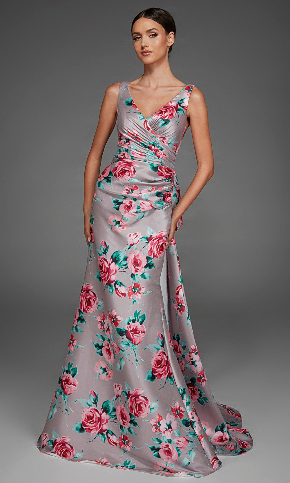 Alyce Paris 27917 - Sleeveless Floral Mermaid Gown with Overskirt Evening Dresses in Purple  